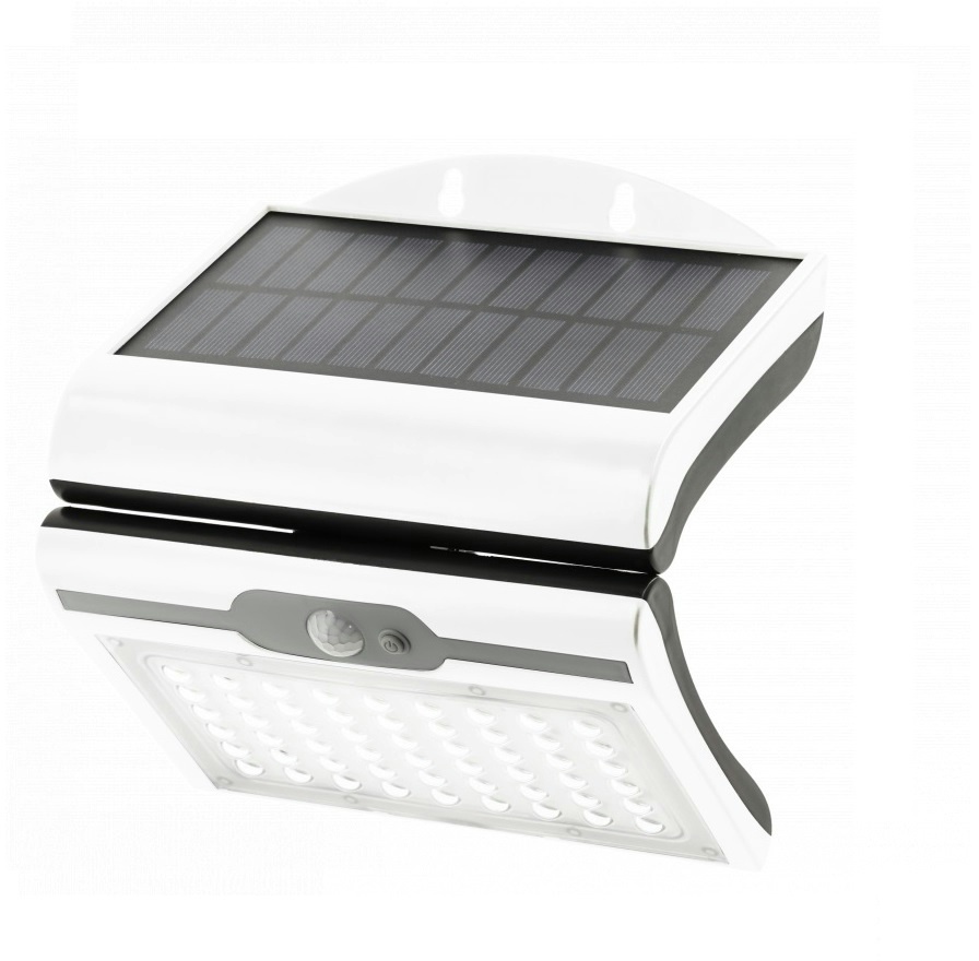 4 Watt LED Solar Eingangsbeleuchtung Außenleuchte mit Dämmerung und Bewegungs-Sensor in Weiß|Kaltweiß|300 Lumen