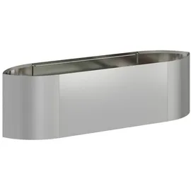 vidaXL Garten-Hochbeet verzinkter Stahl rechteckig 140 x 40 x 40 cm Silber 