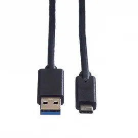 ROLINE GREEN USB 3.2 Gen 1 Kabel, A-C, ST/ST, schwarz, 1 m