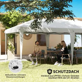 Outsunny Faltpavillon 6 x 3 m inkl. 4 Seitenteile Weiß