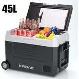 Tragbare Auto Kühlbox/Gefrierbox - 45L Standard Kompressor Kühlschrank - Zwei-Zonen - 12/24V DC & 240V AC - Räder - -20° bis +20° - Camping