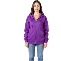 ZEGY Damen Sweat-Jacke mit Kapuze Baumwoll-Sweater Zip Hoodie 1083 Lila - M