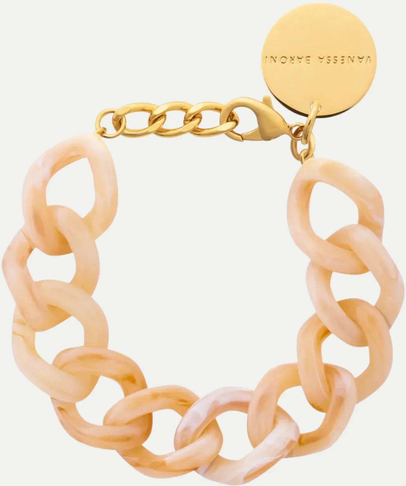 Mini Flat Chain Bracelet Beige