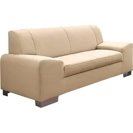 DOMO collection "Alisson kubische Formensprache mit abgerundeten Elementen, komfortabel", beige (creme), B:164cm H:75cm T:83cm, Microfaser aus 100% Polyester;Softlux, das pflegeleichte Kunstleder aus 80% PVC, 18% Polyester und 2% Polyurethan;Strukturstoff