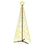 vidaXL LED-Weihnachtsbaum Kegelform Warmweiß 200 LEDs 70x180 cm