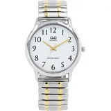 Q&Q Herrenuhr mit Flexband aus Edelstahl, silber- & goldfarben - Bunt/Weiß