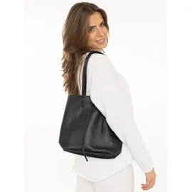 Zwillingsherz Ledershopper Small Leder Black