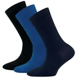 Ewers Socken Socken 3er Pack Uni (3-Paar) blau|schwarz 39-42