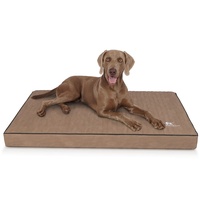 Knuffelwuff orthopädische Hundematte Palomino aus Laser-gestepptem Kunstleder L 80 x 60cm Camel - rutschfeste Unterboden - leicht zu reinigen - für große, mittelgroße und kleine Hunde