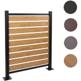 Alu Mülltonnen-Zaun HWC-K57, Basiselement Mülltonnenverkleidung, Holzoptik erweiterbar 130x110x6cm ~ hellbraun