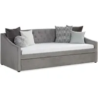 Homestyle4u Polsterbett 90x200 Schlafsofa Cord Grau Tagesbett Ausziehbar 2594