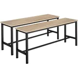 Tectake tectake® 2er Set Sitzbank, Industrial Style, Belastbarkeit 200 kg, 108 x 32,5 x 50 cm