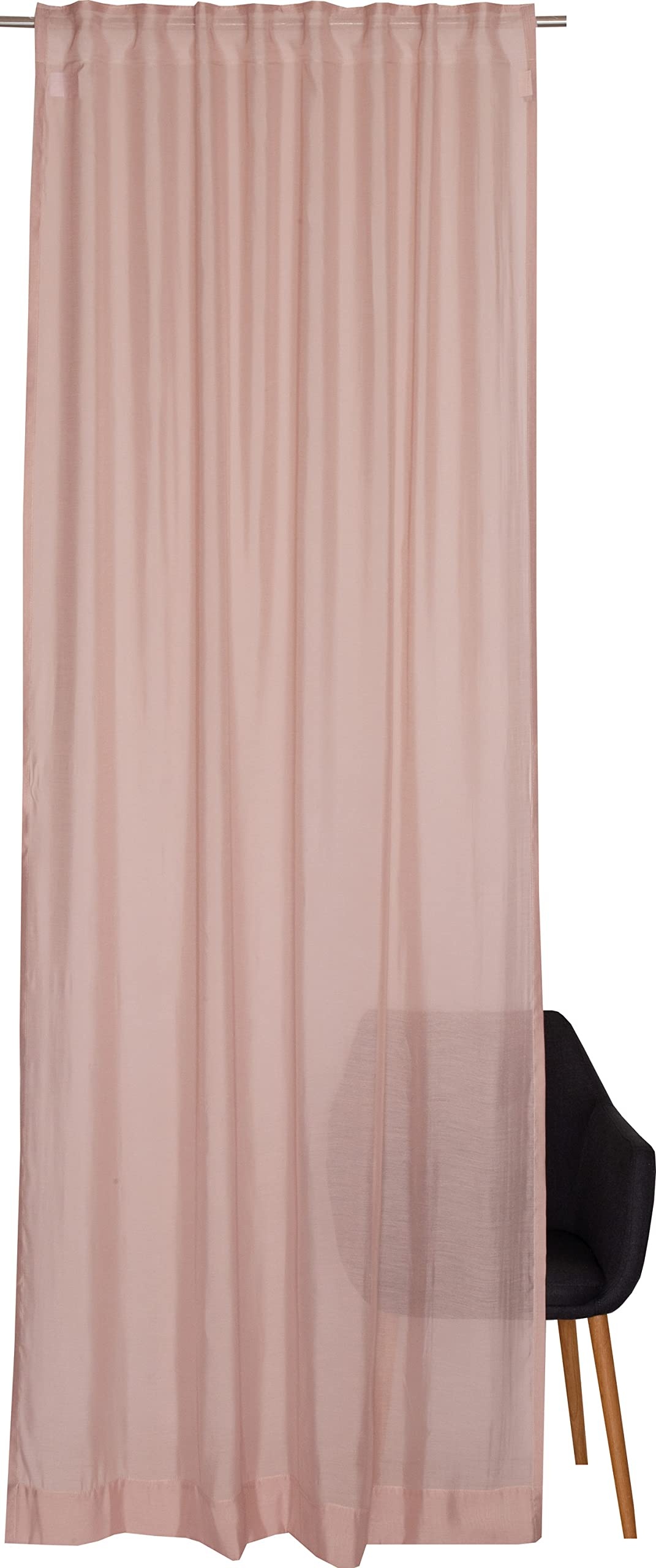 Schöner Wohnen Kollektion Gardine Solid 130x250 - Vorhang halbtransparent Rose - Vorhänge Wohnzimmer - Dekoschal - Curtains