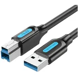 Vention USB 3.0 A auf USB-B Druckkabel - USB-Adapter 2A 0,5m Schwarz aus Pvc
