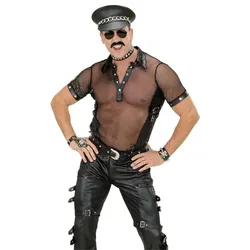 Rockiges Biker Netz Shirt Für Herren - XL