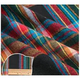 AMateschitz Karierter Baumwollstoff Tartan Stoff aus 100% Baumwolle Karo Muster Baumwolltuch Weihnachten Plaid Stoffpakete Patchwork Quadrate Meterware für Nähen Quilt DIY Bunt 1M*150CM