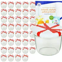 Mambocat 40er Set Sturzglas 230 ml mit Schleifendekor Deckel