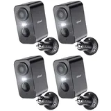 ieGeek Überwachungskamera 3MP Überwachungskamera Außen/InnenAkku (Aussen, Außen/Innen, Außenbereich, drinnen, 2K Kamera Überwachung Kabellos WLAN Aussen IP Kamera Outdoor, 4-tlg., mit PIR Bewegungsmelder 2-Wege-Audio Farbige Nachtsicht Wasserdicht, Cloud/Memory Card Storage Alex 2,4 GHz) schwarz