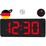 Digitaler Wanduhr -10,5" Groß Anzeige LED Digital Wanduhr, Leise Digitale Wanduh
