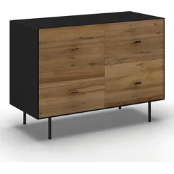 Kommode Giorgia Schwarz/Natur Echtholz/MDF