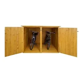 Mendler 2er-Fahrradgarage HWC-H60 Fahrradbox braun