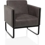 HJH Office Loungesessel Aruba Retro Kunstleder 1-Sitzer 0 x 0 x 0 cm Grau