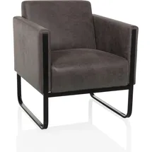HJH Office Loungesessel Aruba Retro Kunstleder 1-Sitzer 0 x 0 x 0 cm Grau