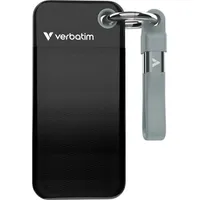 Verbatim Pocket SSD, 2 TB, USB 3.2 Gen 2, für Mac, PC & Spielekonsole, Schwarz/Grau