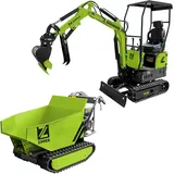 Zipper Diesel-Minibagger 7,8kW + Benzin-Miniraupendumper 6,8kW 500kg Combo-Set