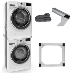 DELUKE® Verbindungsrahmen für Waschmaschine/Trockner EDEO -  60cm Breit, Universal | Zwischenbaurahmen Waschmaschinen Trockner Zwischenbausatz