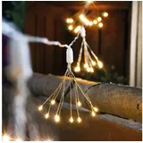 esotec Lichterkette Kunststoff 3m 100 LEDs warmweiß inkl. Akku und Solarmodul weiß