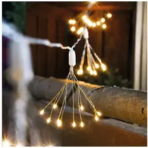 esotec Lichterkette Kunststoff 3m 100 LEDs warmweiß inkl. Akku und Solarmodul weiß