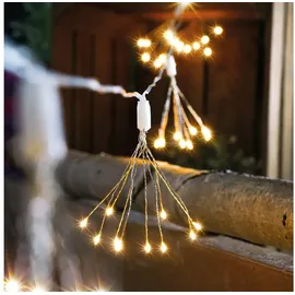 esotec Lichterkette Kunststoff 3m 100 LEDs warmweiß inkl. Akku und Solarmodul weiß