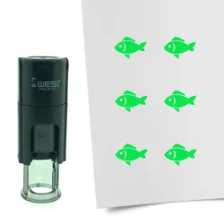 CombiCraft Selbstfärbender Stempel 'Fisch' in der Farbe Grün, Ø10mm
