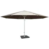 Mendler Sonnenschirm Meran II, Gastronomie Marktschirm, Ø 5m Polyester/Alu Mast weiß 28kg creme-beige mit Ständer