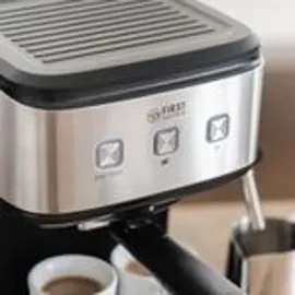 First Austria TZS First Austria Espresso Siebträgermaschine schwarz + 2-in-1 Messlöffel und Tamper