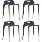 vidaXL Stapelbare Hocker 4 Stk. Schwarz