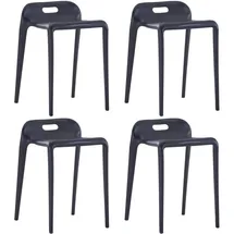 vidaXL Stapelbare Hocker 4 Stk. Schwarz