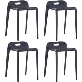 vidaXL Stapelbare Hocker 4 Stk. Schwarz