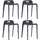vidaXL Stapelbare Hocker 4 Stk. Schwarz