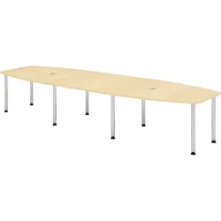 bümö Konferenztisch groß KT40 in Ahorn Chromfüße