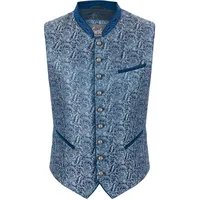 FUCHS Trachtenweste Trachtenweste Rupert royalblau (1-tlg) aus edlem Jacquard Stoff blau 48