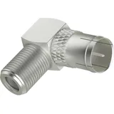 Hama SAT-Adapter Quick-F-Stecker - F-Kupplung 90° Silber