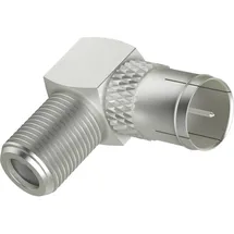 Hama SAT-Adapter Quick-F-Stecker - F-Kupplung 90° Silber