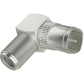 Hama SAT-Adapter Quick-F-Stecker - F-Kupplung 90° Silber