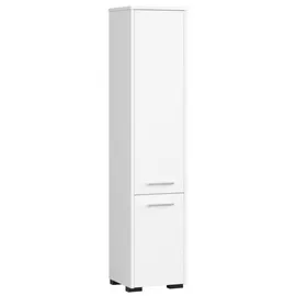 abamihome Akord Hochschrank, Weiß, Holzwerkstoff, 5 Fächer, Rechteckig,Quadratisch, 30x140x30 cm, Badezimmer, Badezimmerschränke, Midischränke