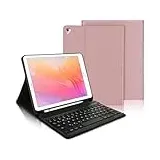 IVEOPPE Tastatur iPad 6. Generation - Tastatur Hülle für iPad 9.7, Magnetisch Abnehmbarer QWERTZ Bluetooth Tastatur für iPad 6. Gen 2018, iPad 5. Gen, iPad Pro 9.7, iPad Air 2 & 1, Rosagold