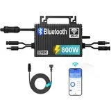 SUKFLOW NBQ 800W Mikro Inverter, Solar Mikro Wechselrichter mit Bluetooth und WLAN, IP67 wasserdicht, mit 5m AC Kabel für Balkonkraftwerk, MPPT App Steuerung Plug Play