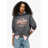 Superdry Vl Metallic Relaxed Kapuzenpullover Heavy Backstage Black XS
