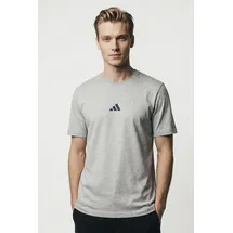 adidas Essentials 3-Streifen Single Jersey Kurzarm-T-Shirt Medium Grey Heather / Black XL